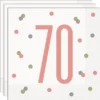 70 Års Servetter Vit & Rosa