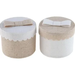 Runda Presentaskar Vit & Beige