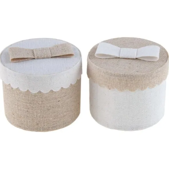 Runda Presentaskar Vit & Beige
