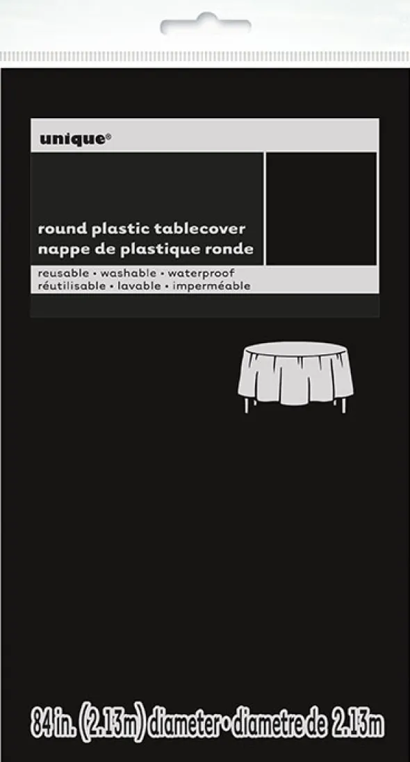 Rund Bordsduk i Plast Svart