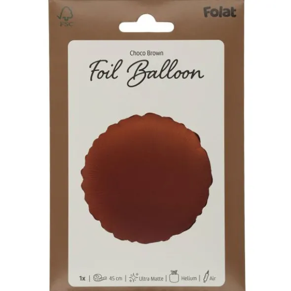 Rund Folieballong Chokladbrun Matt