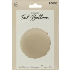 Rund Folieballong Creamy Latte Matt