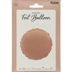 Rund Folieballong Gammalrosa Matt