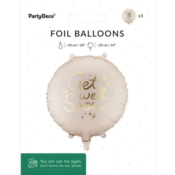 Rund Folieballong Get Well Soon 35 cm
