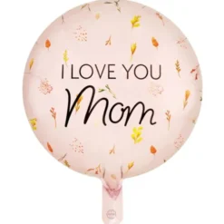 Rund Folieballong I Love You Mom 46 cm