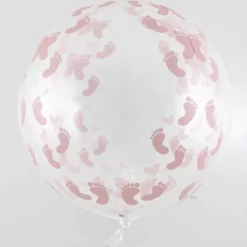 Rund Folieballong med Rosa Fotavtryck