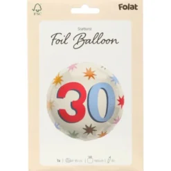 Rund Folieballong med Stjärnor 30 år
