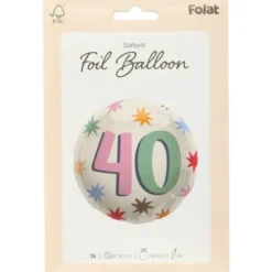 Rund Folieballong med Stjärnor 40 år