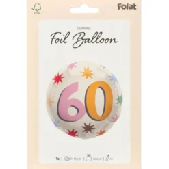 Rund Folieballong med Stjärnor 60 år