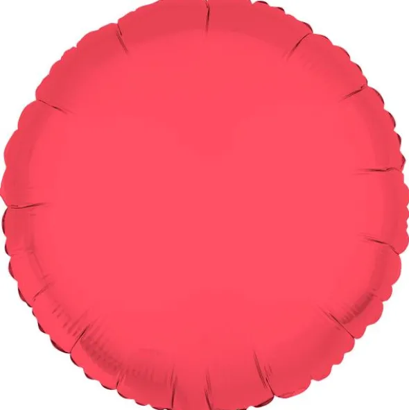 Rund Folieballong Neonröd