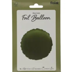 Rund Folieballong Olivgrön Matt