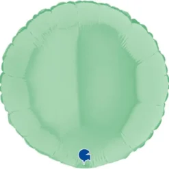 Rund Folieballong Pastellgrön Matt