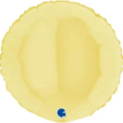Rund Folieballong Pastellgul Matt