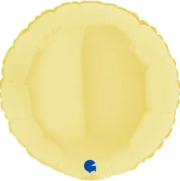 Rund Folieballong Pastellgul Matt