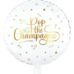 Rund Folieballong Pop the Champagne