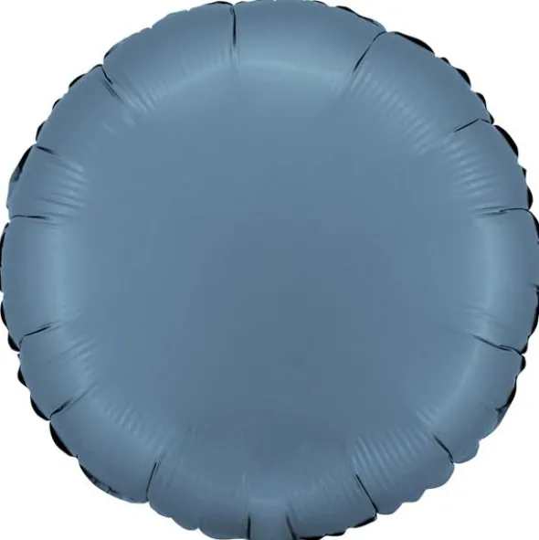 Rund Folieballong Satin Blue Jeans