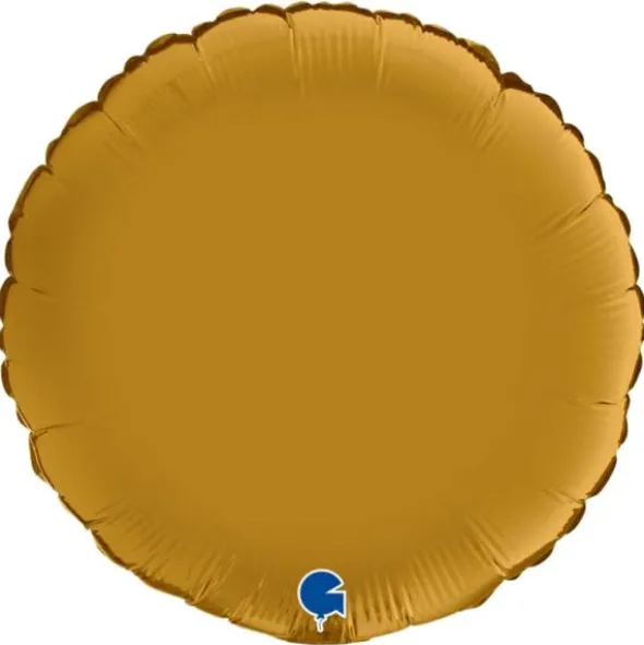 Rund Folieballong Satin Guld
