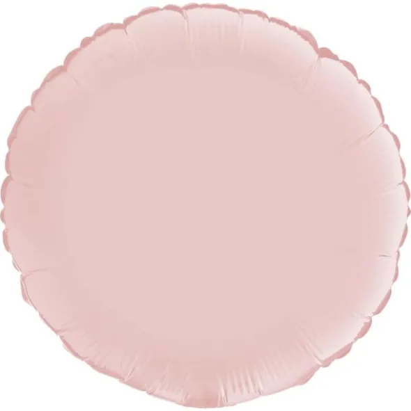 Rund Folieballong Satin Pastellrosa