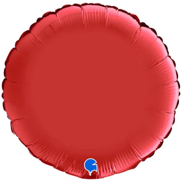 Rund Folieballong Satin Röd