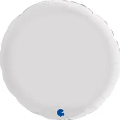 Rund Folieballong Satin Vit