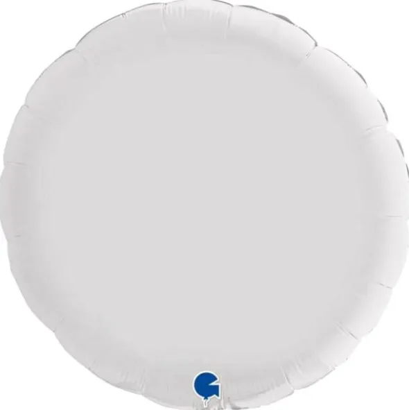 Rund Folieballong Satin Vit