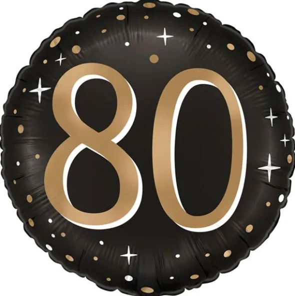 Rund Folieballong Stjärnor 80 år