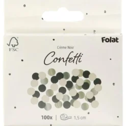 Rund Konfetti Svart/Krämvit/Krämgul 100-pack