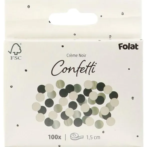 Rund Konfetti Svart/Krämvit/Krämgul 100-pack