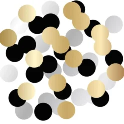 Rund Konfetti Svart/Silver/Guld 100-pack