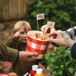 Rutiga Snacksbägare Svart & Röd 2-pack