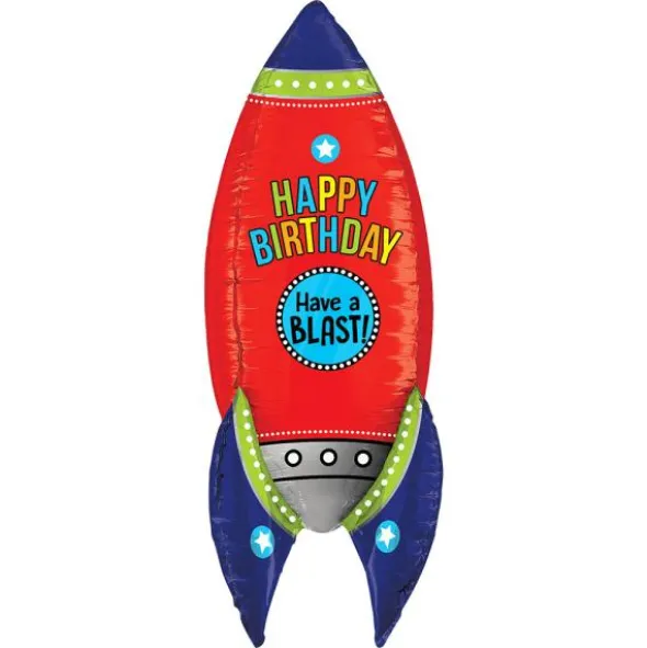 Rymdraket Ballong Happy Birthday