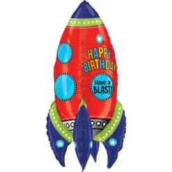 Rymdraket Ballong Happy Birthday