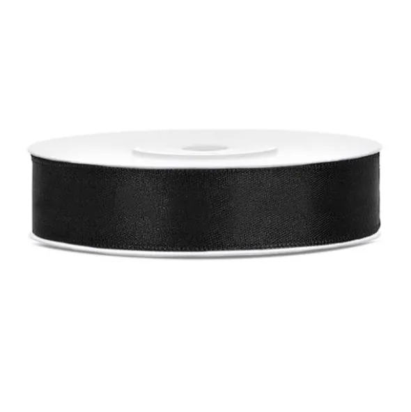 Satinband Svart
