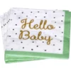 Servetter Hello Baby Grön/Vit