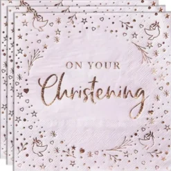 Servetter On Your Christening Ljusrosa