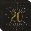 Servetter 20 År Birthday Party Guld