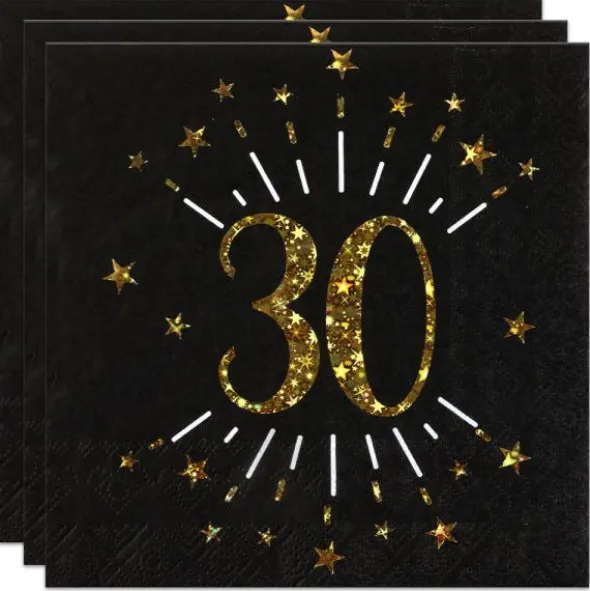 Servetter 30 År Birthday Party Guld
