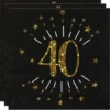 Servetter 40 År Birthday Party Guld