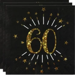 Servetter 60 År Birthday Party Guld