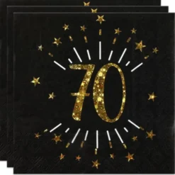 Servetter 70 År Birthday Party Guld