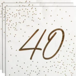 Servetter 40 år Guld med Prickar 16-pack