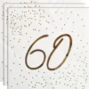 Servetter 60 år Guld med Prickar 16-pack