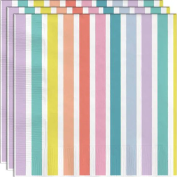 Servetter Stripes Pastell