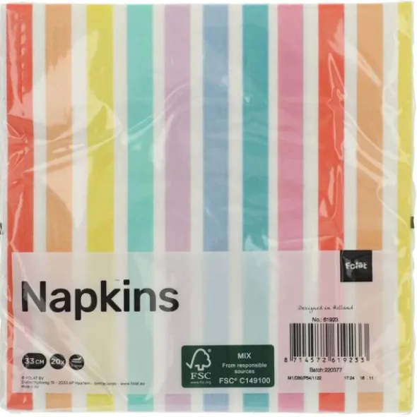Servetter Stripes Pastell