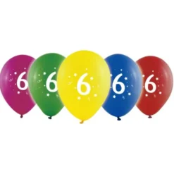 Sifferballonger 6 Färgmix
