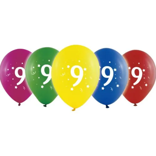 Sifferballonger 9 Färgmix