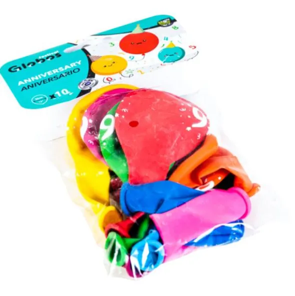 Sifferballonger 9 Färgmix