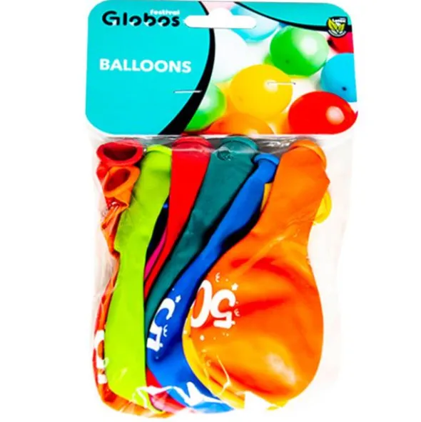 Sifferballonger 50 Färgmix