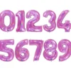 Sifferballong Holografiskt Glitter Rosa (Siffra (0))
