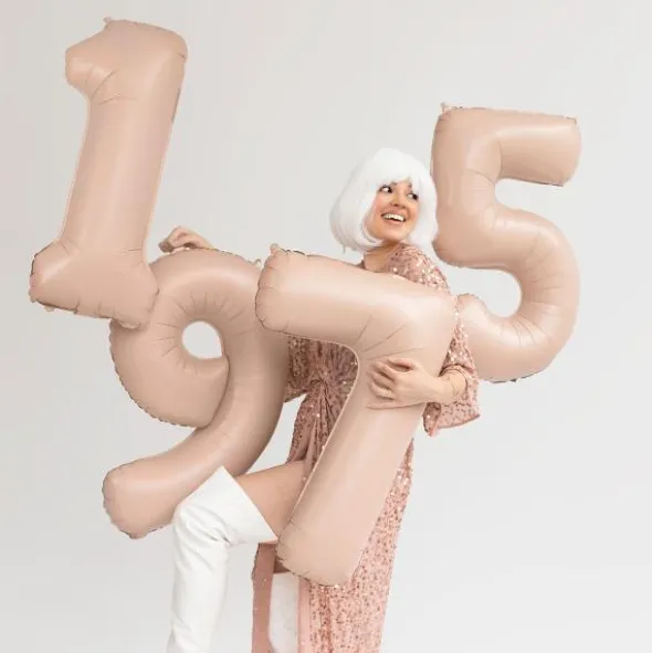 Sifferballong Mörkbeige (Siffra 0)